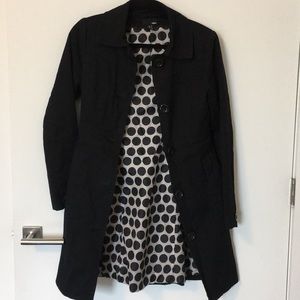 H&M Black Polka Dots Spring Coat